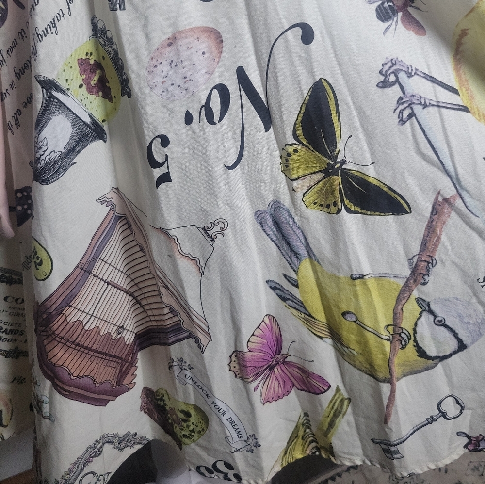Retrolicious A Line Dress Birds Butterflies Pin Up Rockabilly Retro Modcloth SM - Picture 8 of 13